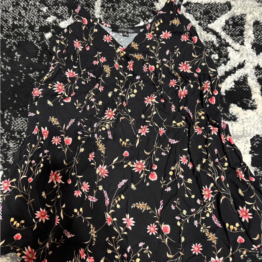Papermoon Black Floral Blouse